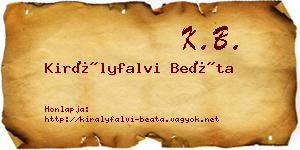 Királyfalvi Beáta névjegykártya